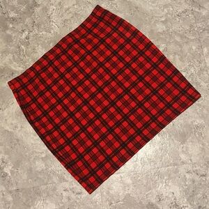 Red Plaid Women's Skirt 4X